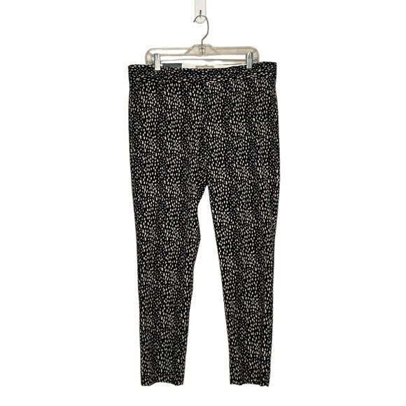 Banana Republic The Sloan fit black cream print straight legs pants size 14 - Picture 9 of 12